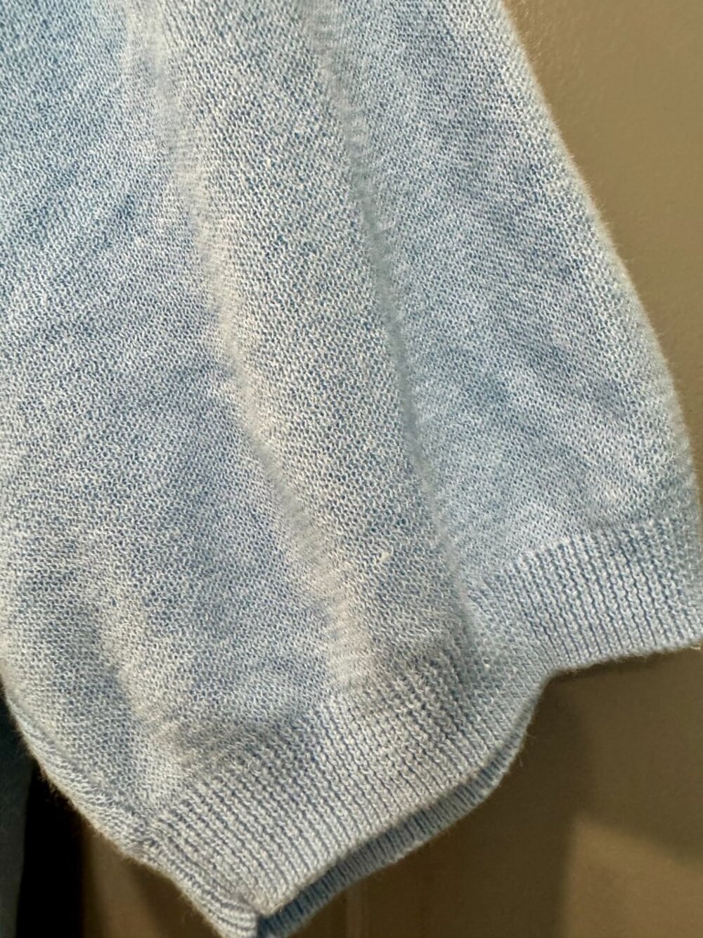Beams+ Japan Argyle Knit Zip Polo Sweater Light Blue Size L - Picture 3 of 5